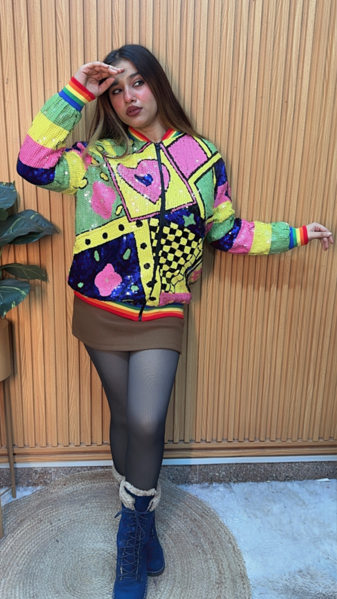 Multicolor Sequin Jacket FC2090