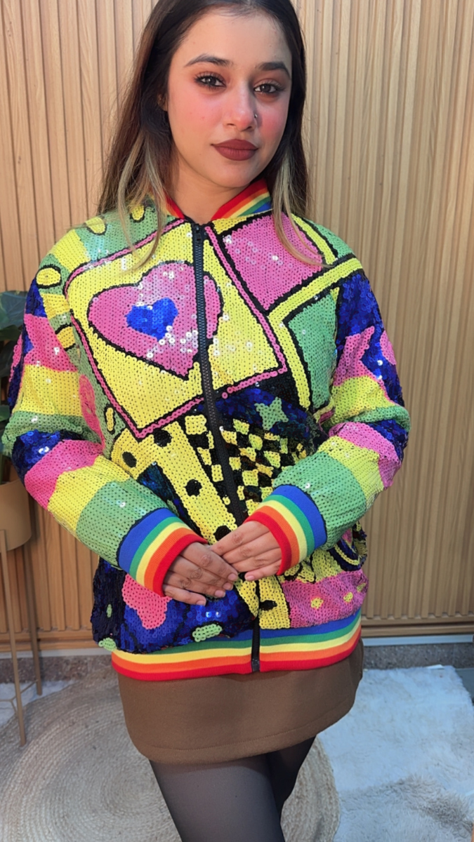 Multicolor Sequin Jacket FC2090
