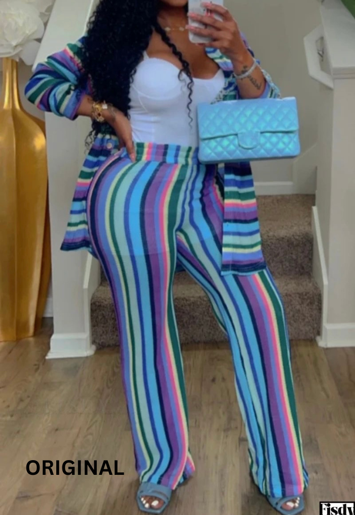 Multicolor Stripe Co- Ord Set