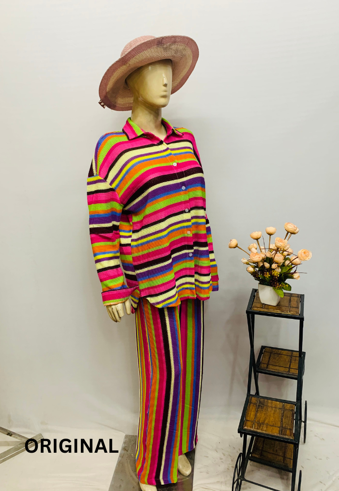 Multicolor Stripe Co- Ord Set