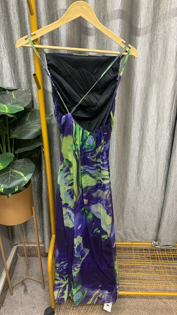 Multicolor Strap Sleeve Bodycon Dress FC2354