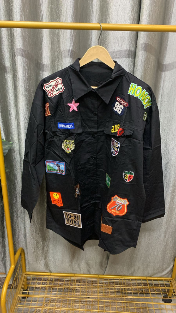 Multiple Sticker Embedded Shirt FC2342