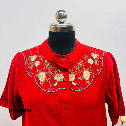 Neck Embroidery Shirt FC1063