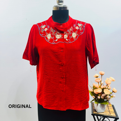 Neck Embroidery Shirt FC1063