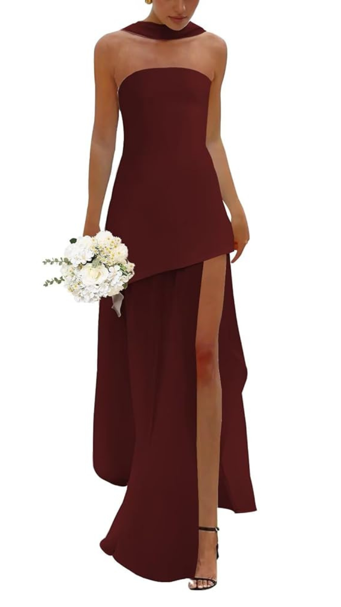Off Shoulder Side High Slit Dress FC1908