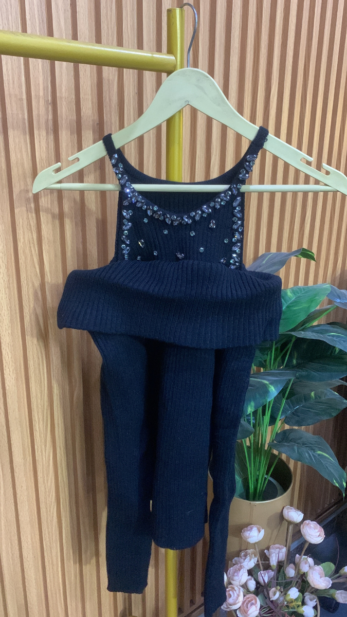 Off Shoulder With Crystal Embedded Neckline Top FC2038