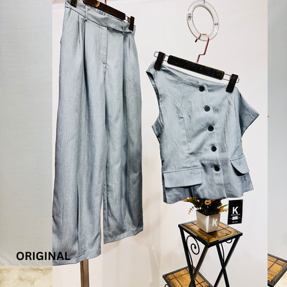 One Shoulder Denim Co-Ord Set