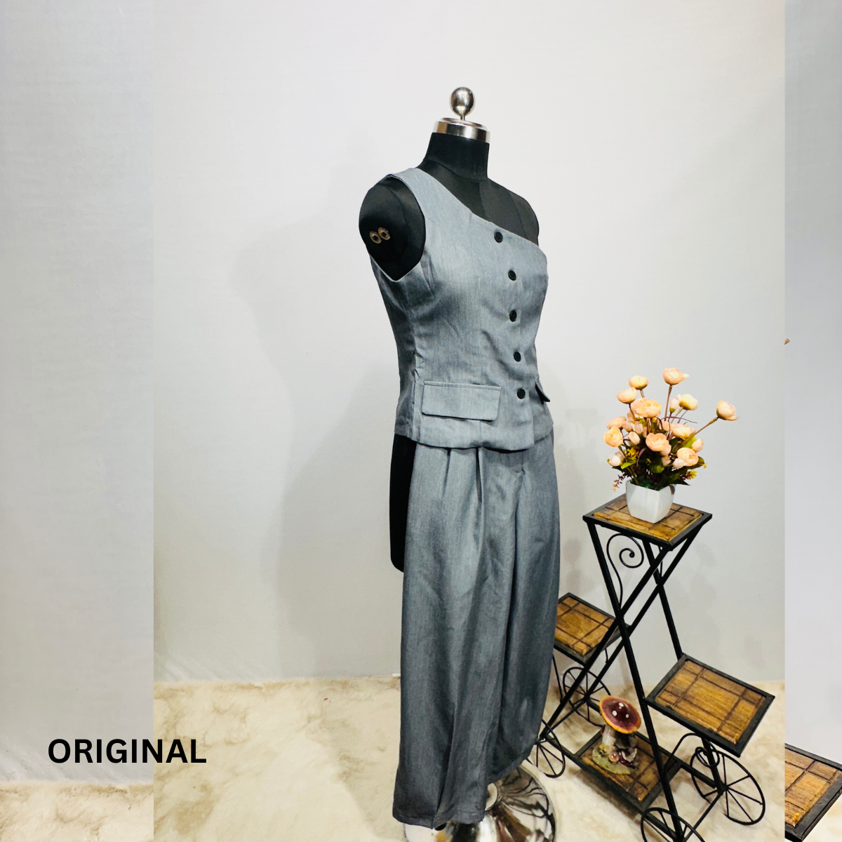 One Shoulder Denim Co-Ord Set