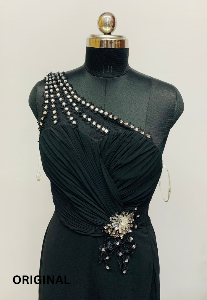 One Shoulder Rhinestone Dress 