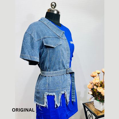 One Side Denim Dress