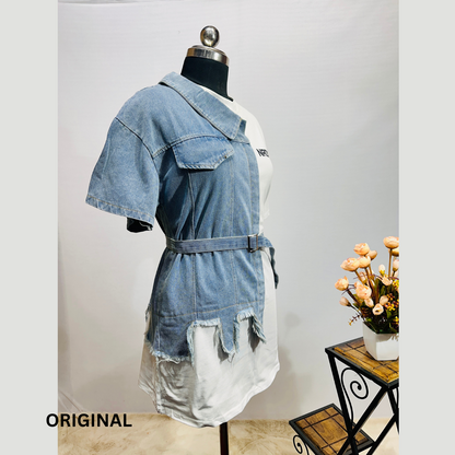 One Side Denim Dress