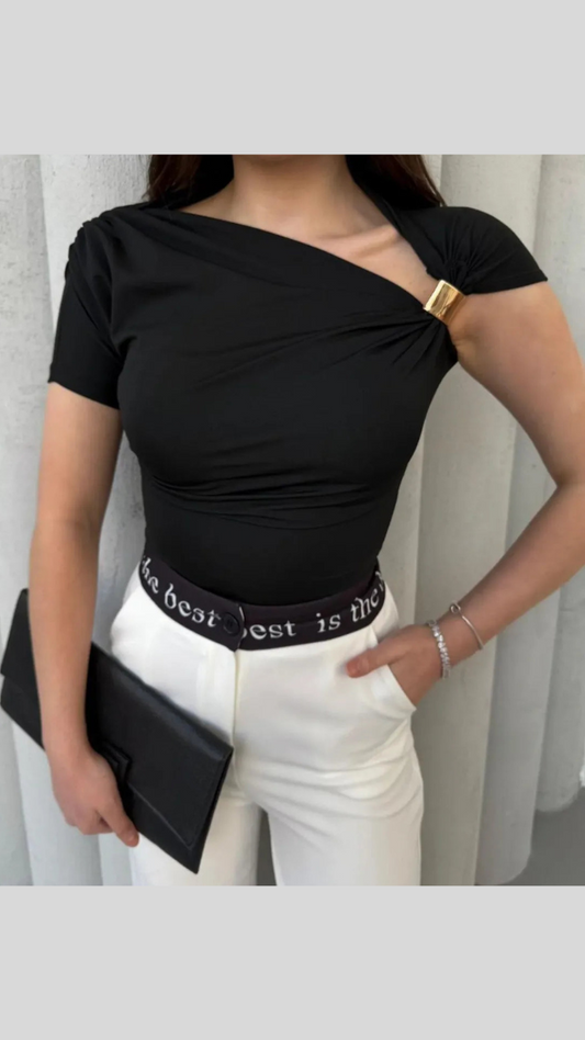 One Sleeve Designer Neck Top FC1909