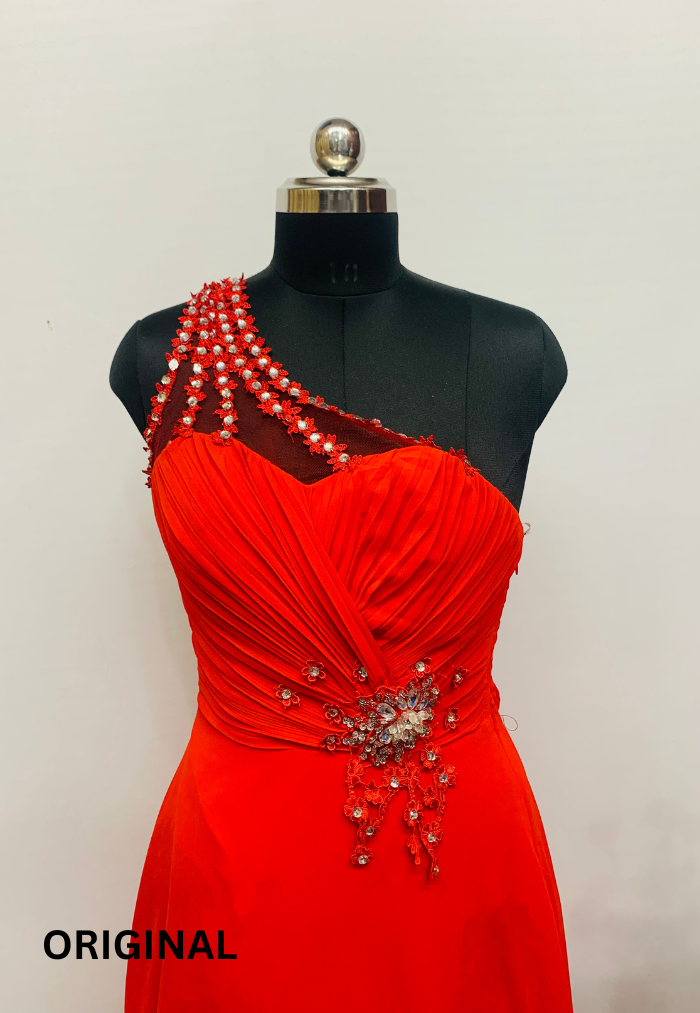 One Shoulder Rhinestone Dress FC1167