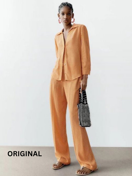 Orange Printed Co- Ord Set