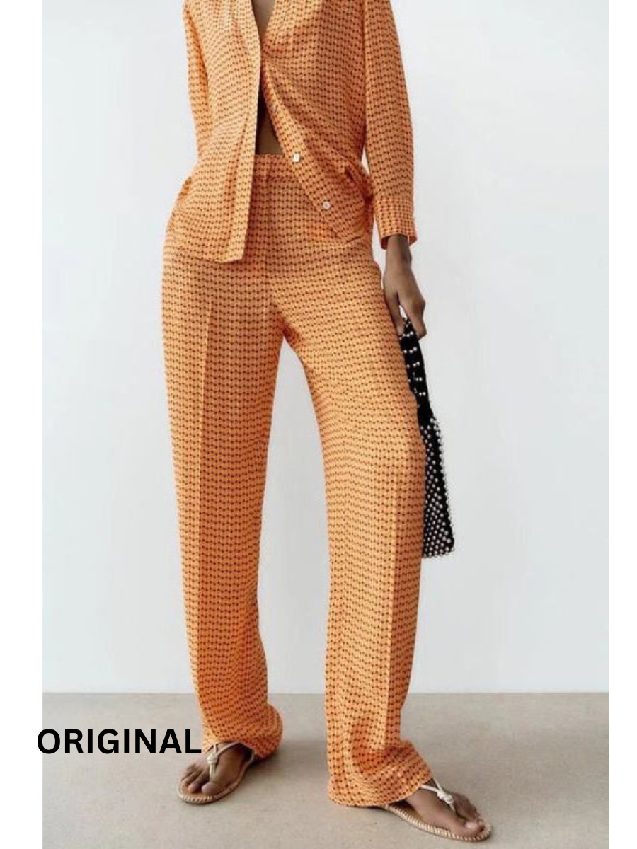 Orange Printed Co- Ord Set