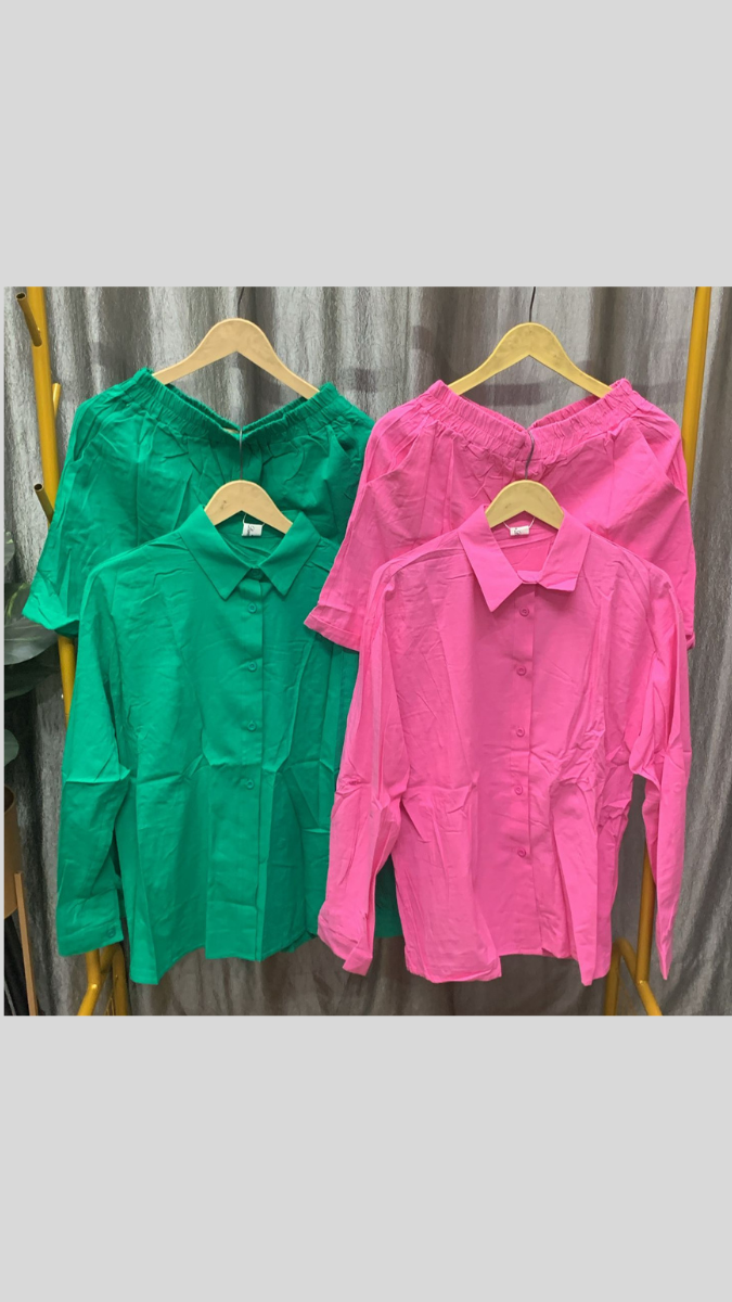 Plain Shirt With Shorts Coord Set FC2309