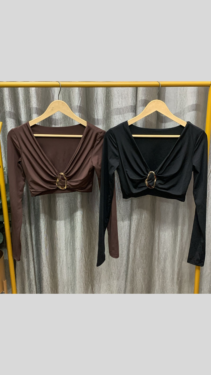 Plunging Neckline Crop Top FC2316