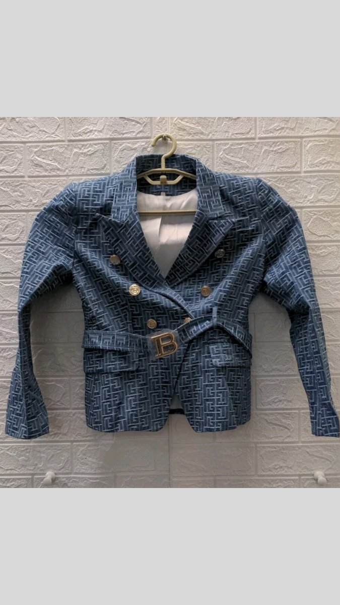 Printed Blazer With Belt FC1935