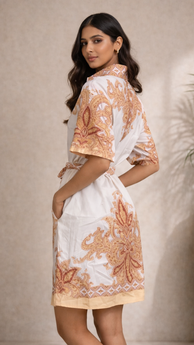 Printed Collared A- Line Dress FC2382