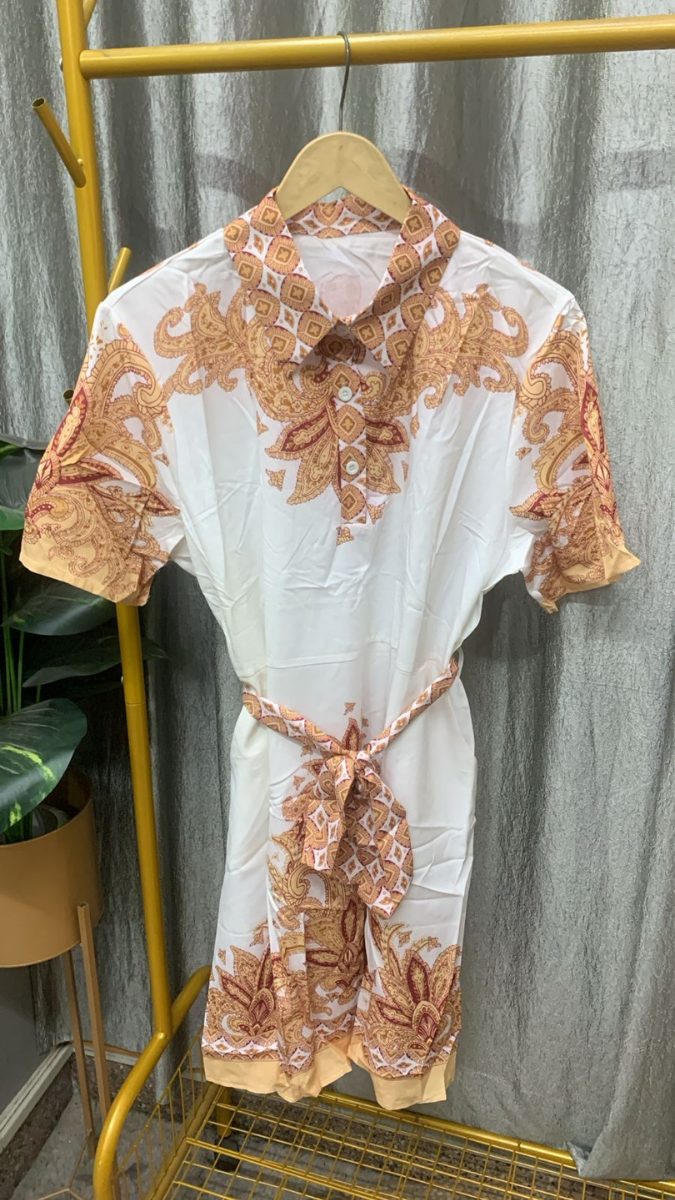 Printed Collared A- Line Dress FC2382