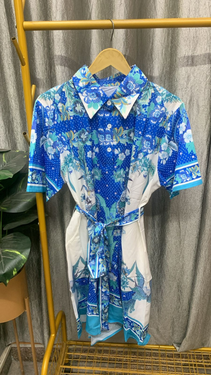 Printed Collared A- Line Dress FC2382