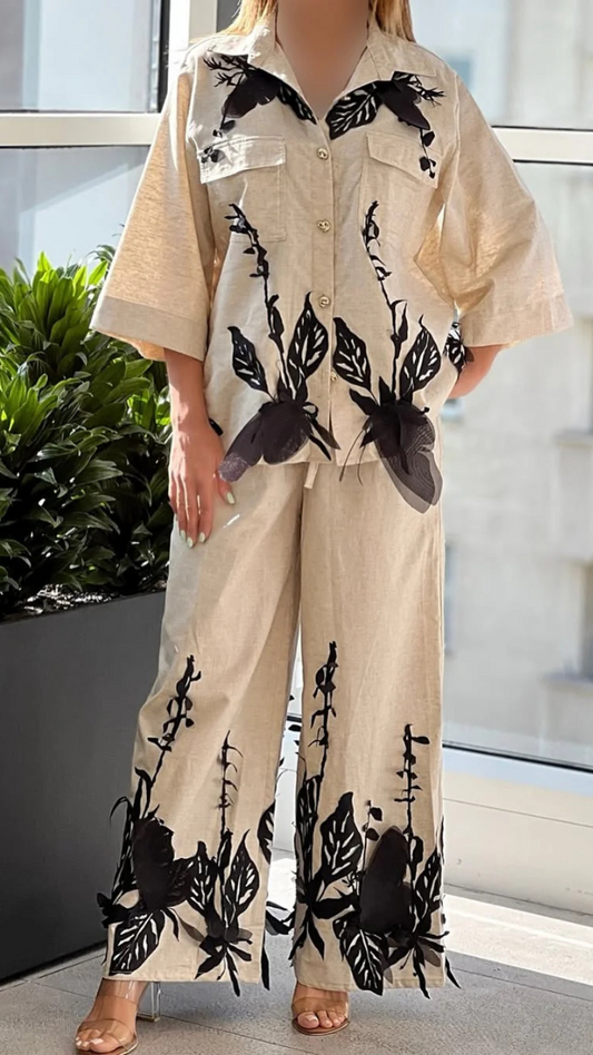 Printed Drop Shoulder Shirt Coord Set FC1788