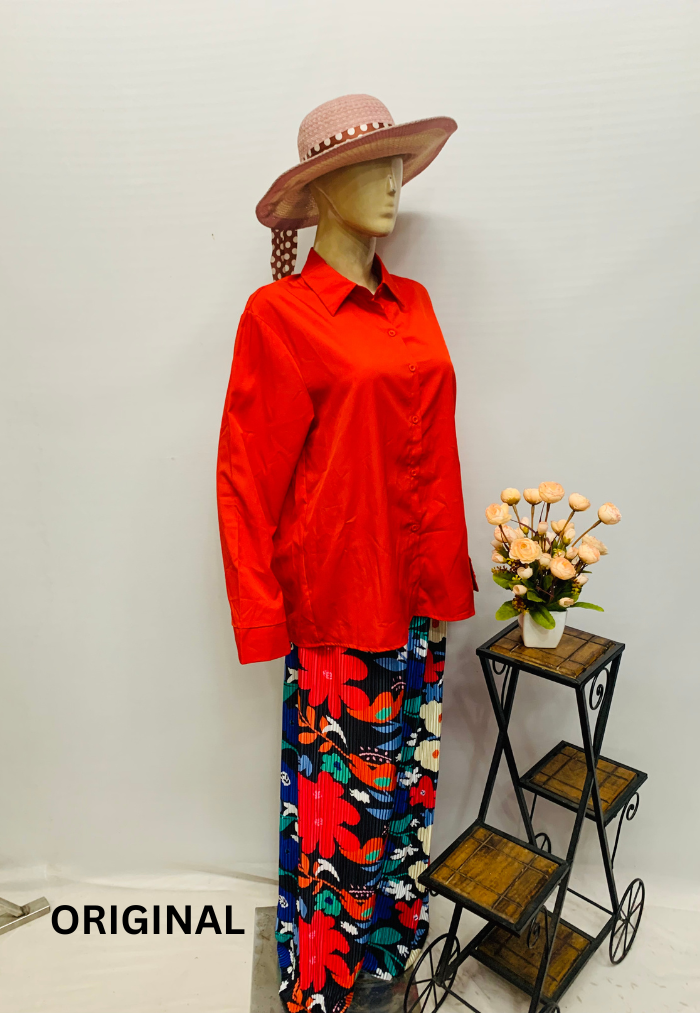 Printed Flower Loose Wide-Leg Long Pants