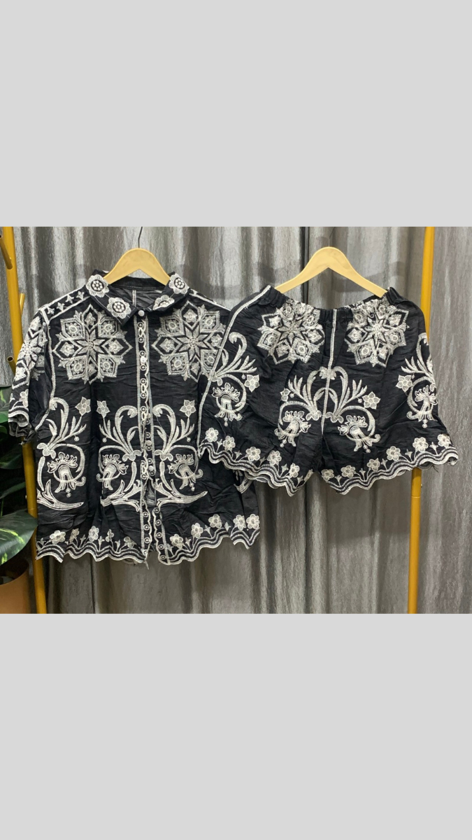 Printed Half Sleeve Shirt And Shorts Coord Set FC2381