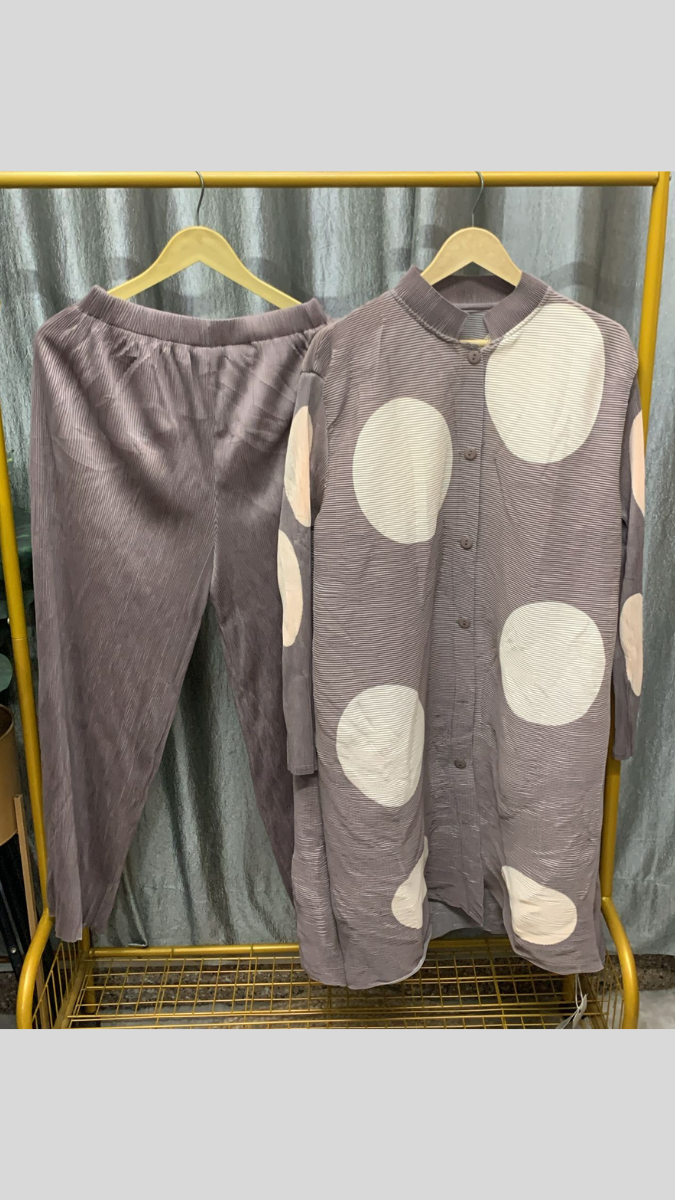 Printed High Collar Loose Kurti And Pant Coord Set FC2261