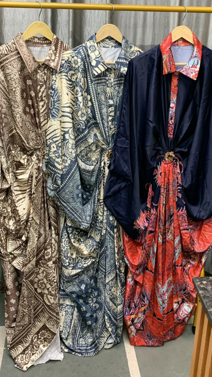 Printed Kaftan Dress With Collar FC2598