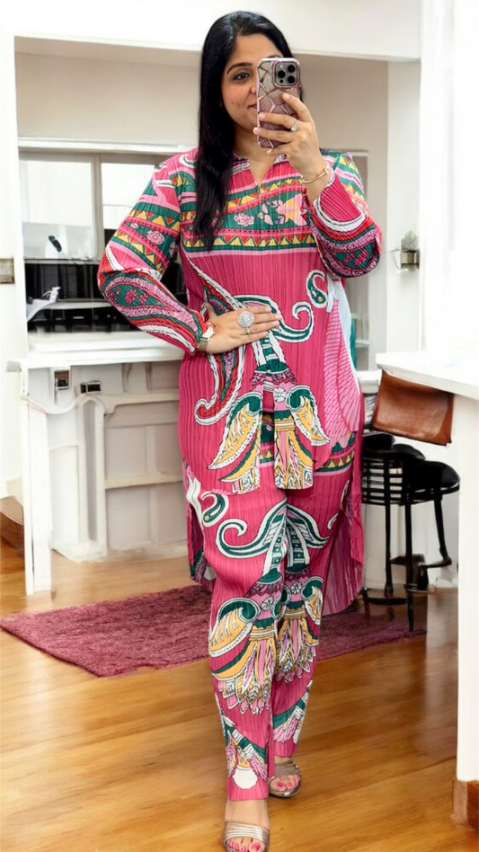 Printed Kurta With Trouser Coord Set FC1903