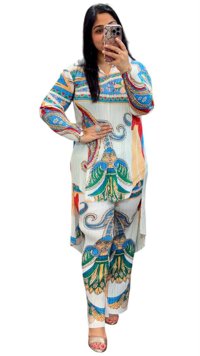 Printed Kurta With Trouser Coord Set FC1903