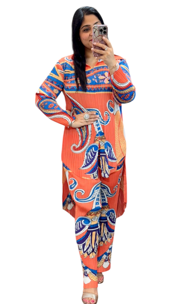 Printed Kurta With Trouser Coord Set FC1903