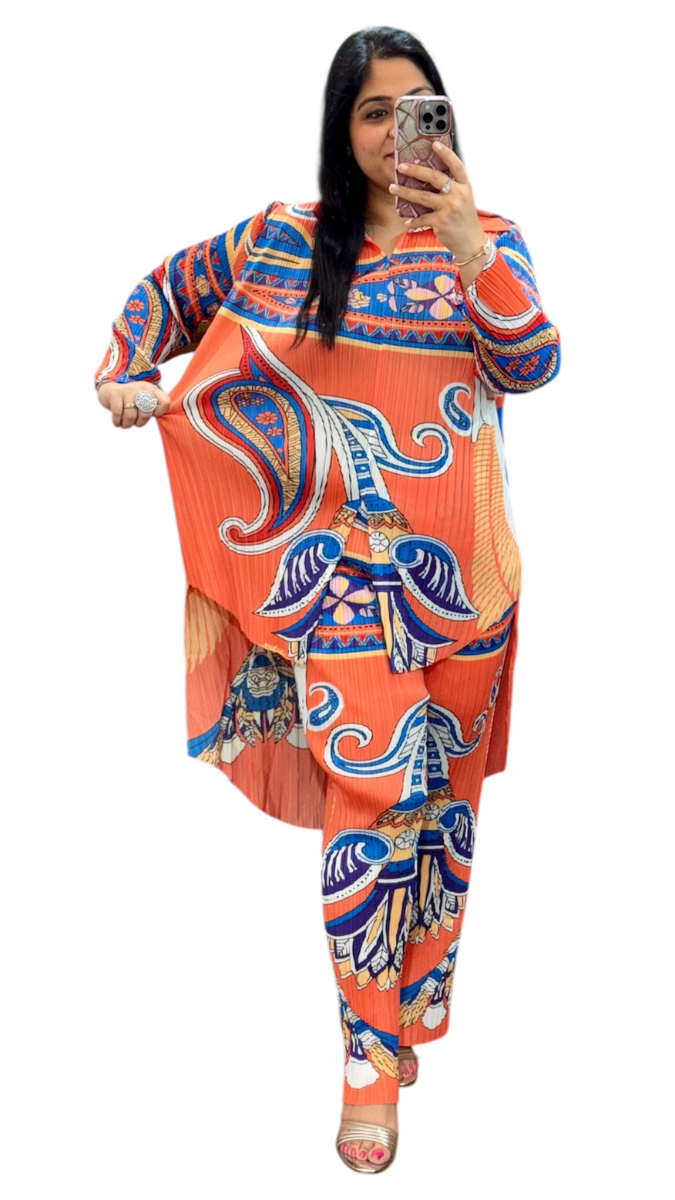 Printed Kurta With Trouser Coord Set FC1903