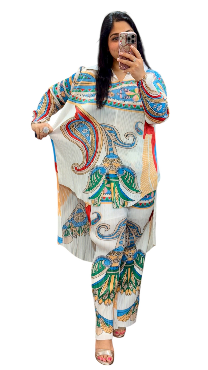 Printed Kurta With Trouser Coord Set FC1903