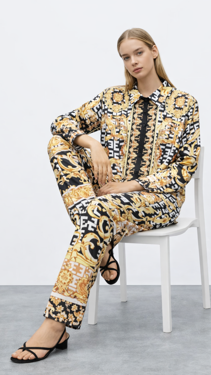 Printed Shirt And Pant Coord Set FC2296