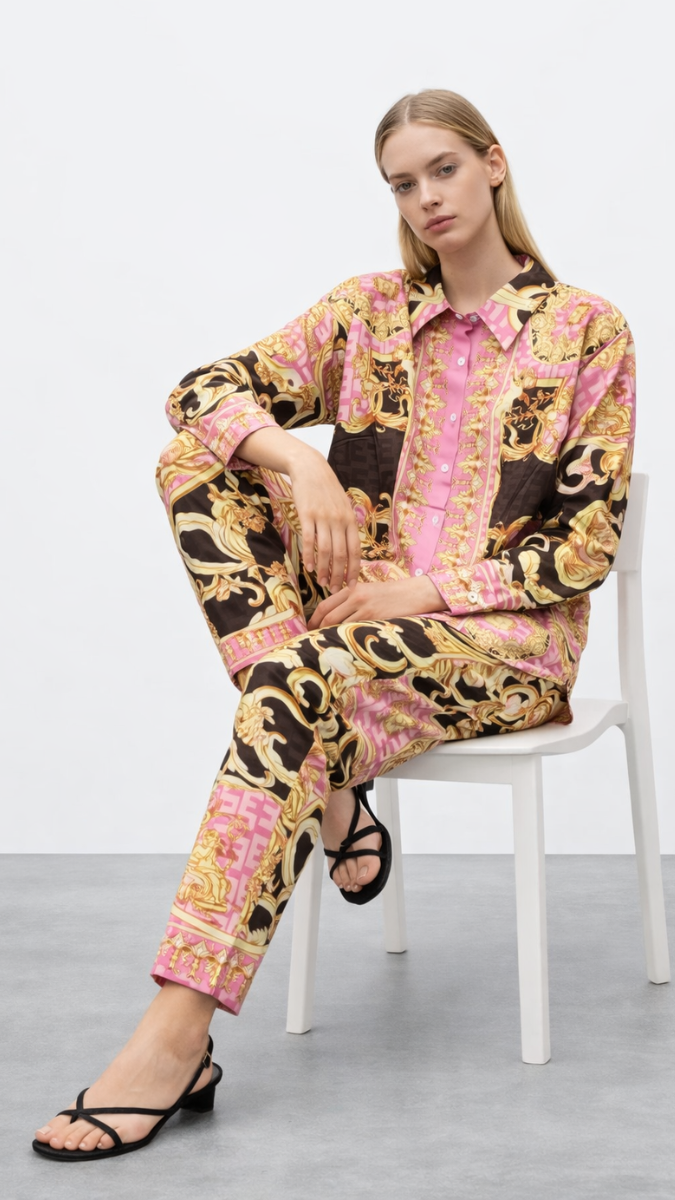 Printed Shirt And Pant Coord Set FC2296