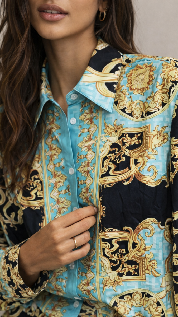 Printed Shirt And Pant Coord Set FC2296