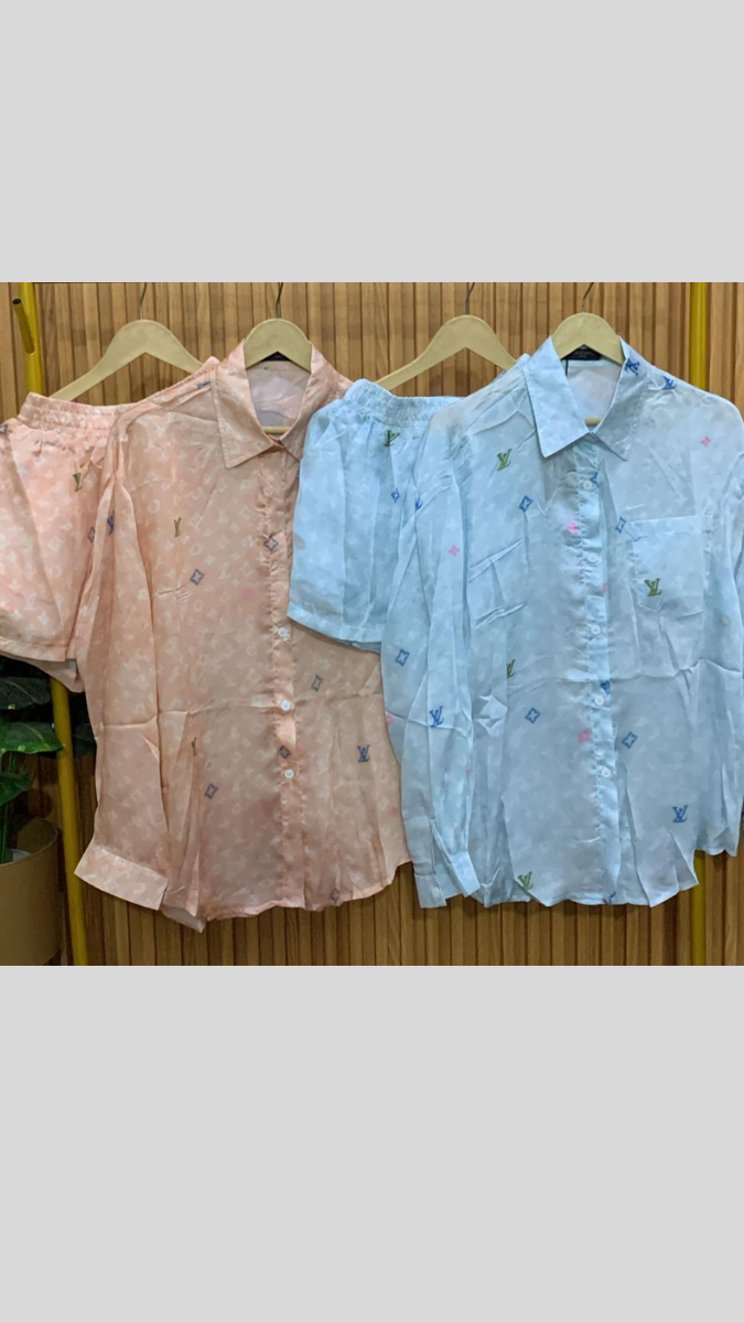Printed Shirt And Shorts Coord Set FC2384