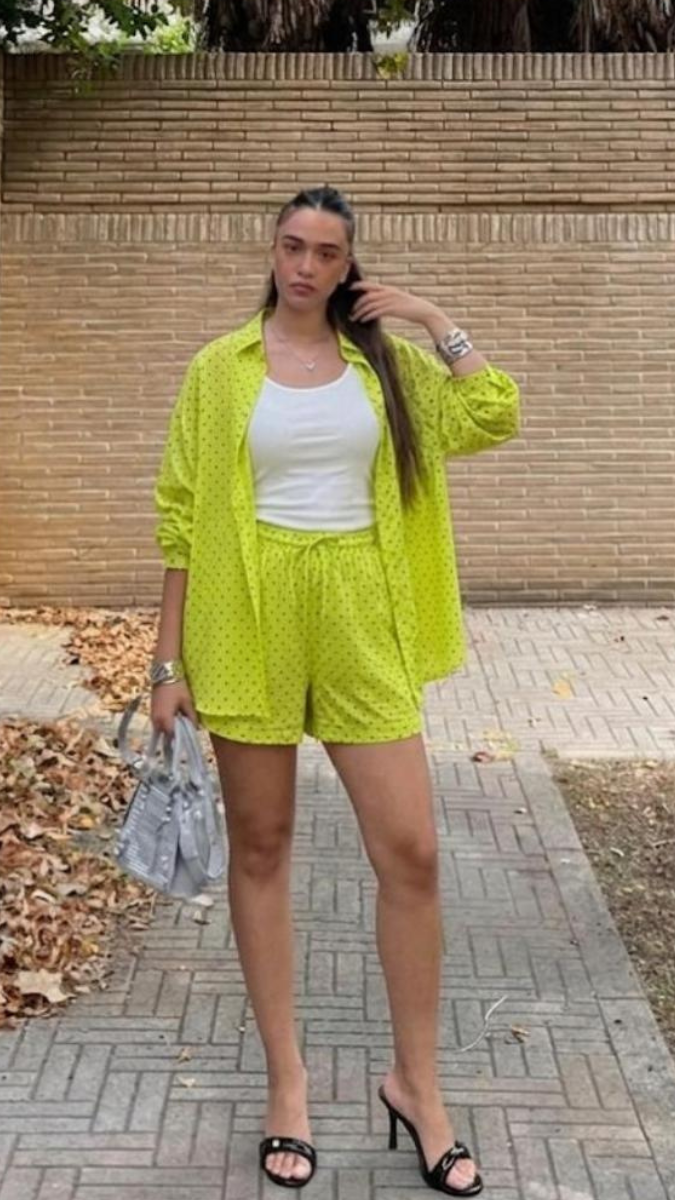 Printed Shirt And Shorts With Inner 3pc Coord Set FC2537
