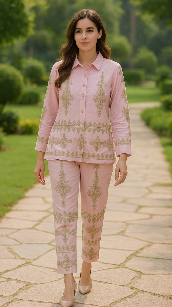 Printed Shirt Ankle Pant Coord Set FC1870