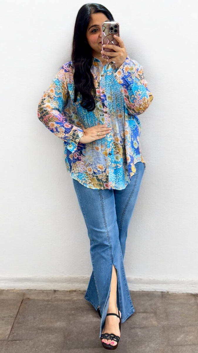 Printed Shirt With Glitter Lines FC1937