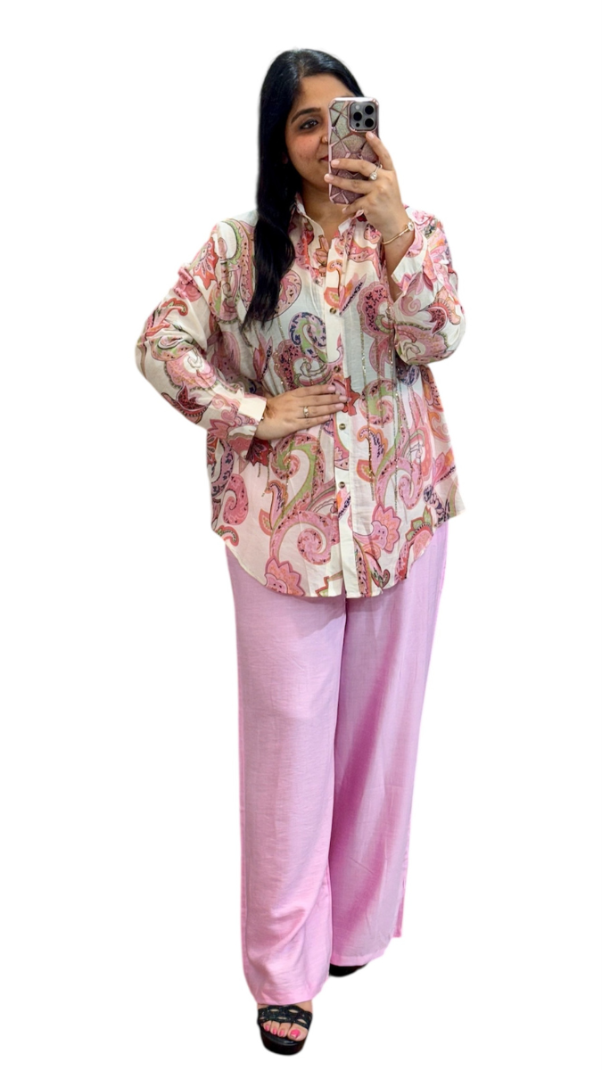 Printed Shirt With Trouser Coord Set FC1889