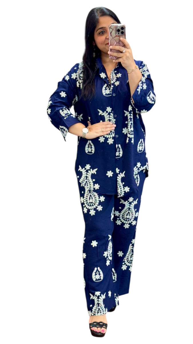 Printed Shirt With Trouser Coord Set FC1882