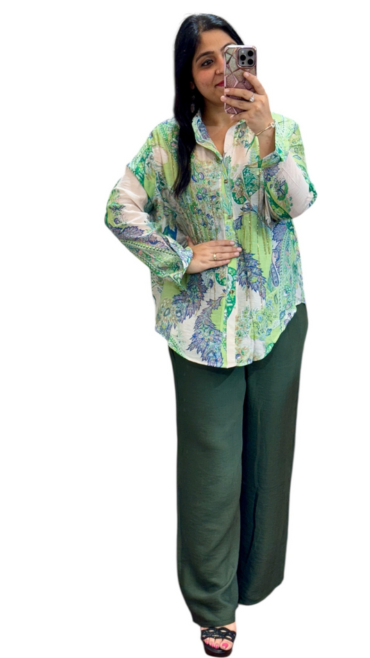 Printed Shirt With Trouser Coord Set FC1889