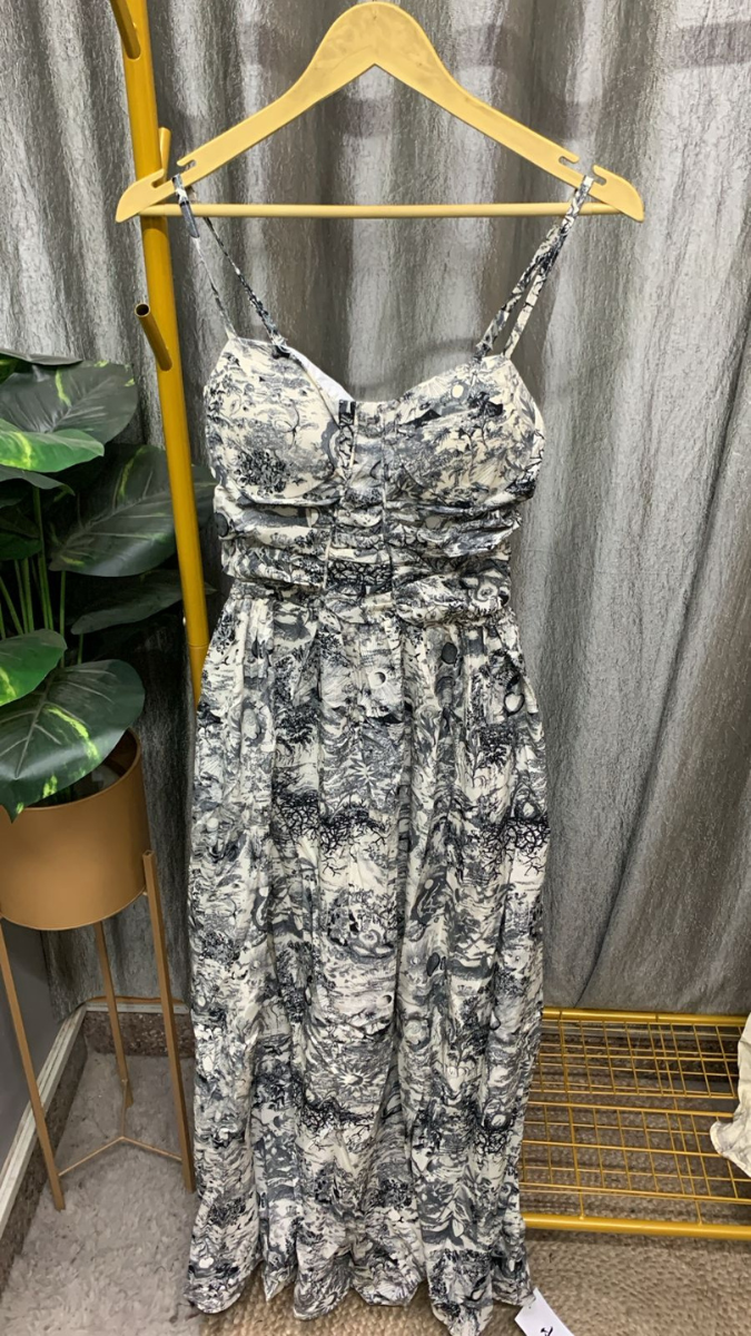 Printed Striped Maxi Dress FC2329