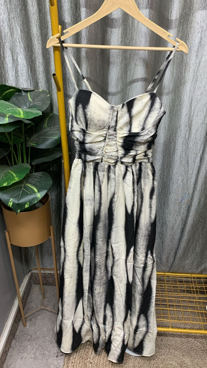 Printed Striped Maxi Dress FC2329
