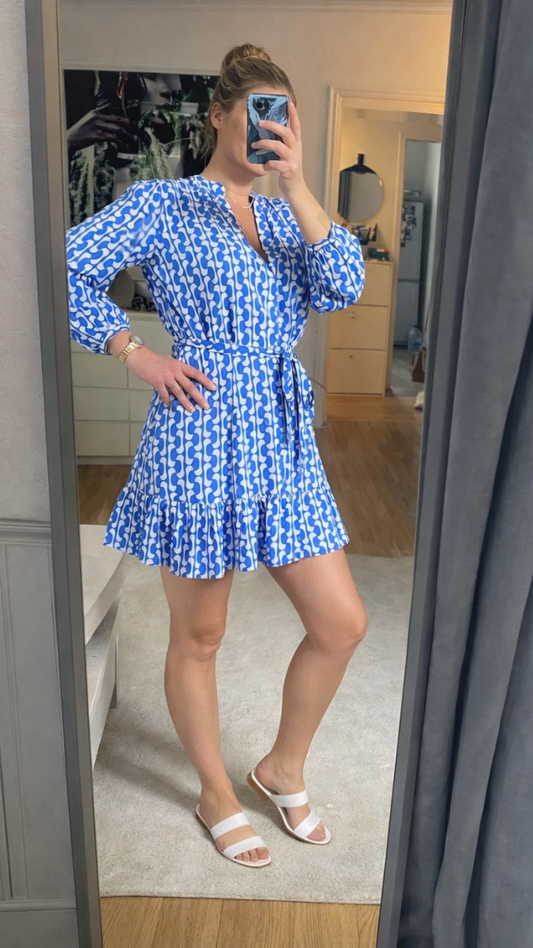 Printed V-Neckline Mini Dress FC2366