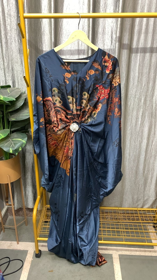 Printed V Neck Kaftan Dress FC2450