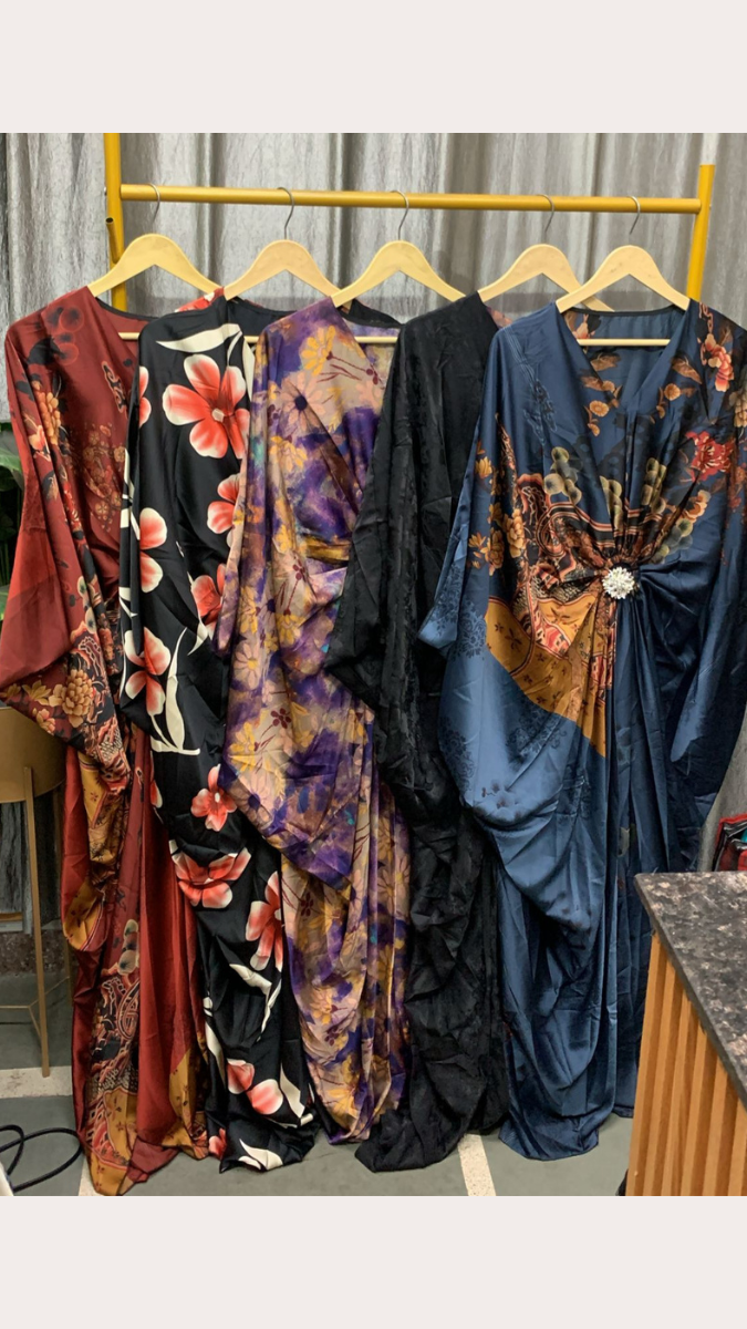Printed V Neck Kaftan Dress FC2453